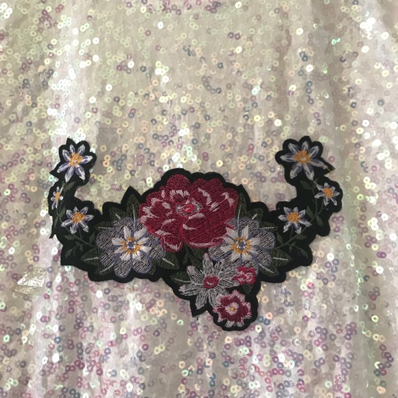 Zara Sequin Tee with Floral Embroidery - Picture 2 of 3